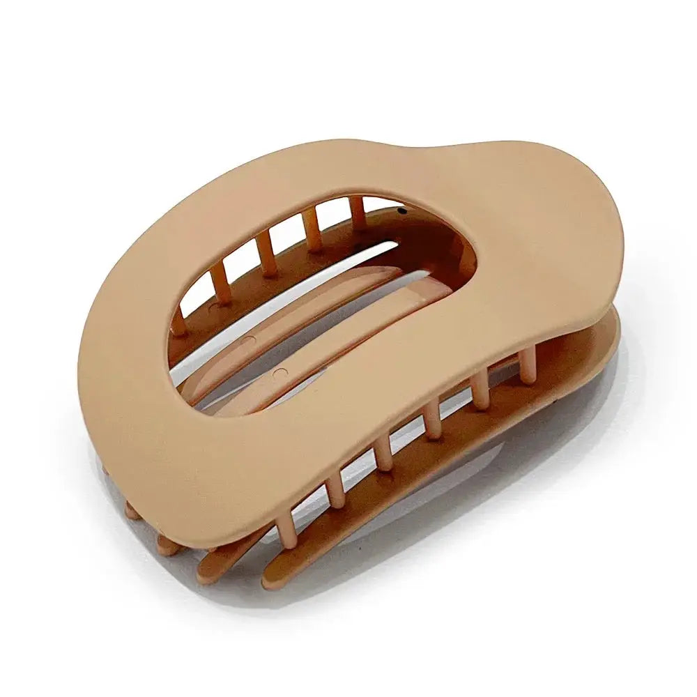 Fashion Oval Hair Claw Clip for Women New Design Leopard Matte Curved Flat Styling Barrettes Acrylic Lying Down Hair Accessories by All Mart Bristol Ltd