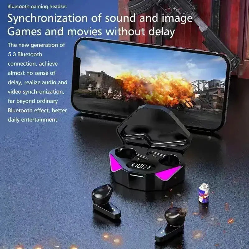 TWS Wireless Bluetooth Headset LED Display Gamer Earbuds with Mic Wireless Headphones Noise Cancelling Bluetooth Earphones X15 by All Mart Bristol Ltd