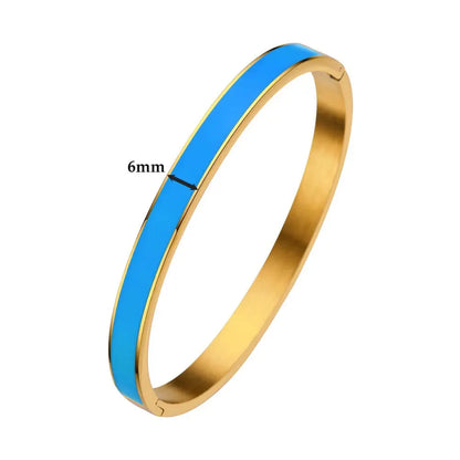 CARLIDANA Luxury Colorful Orange Enamel Bangles Bracelets for Women Party Gift Fashion Bangles Original Stainless Steel Jewelry by All Mart Bristol Ltd