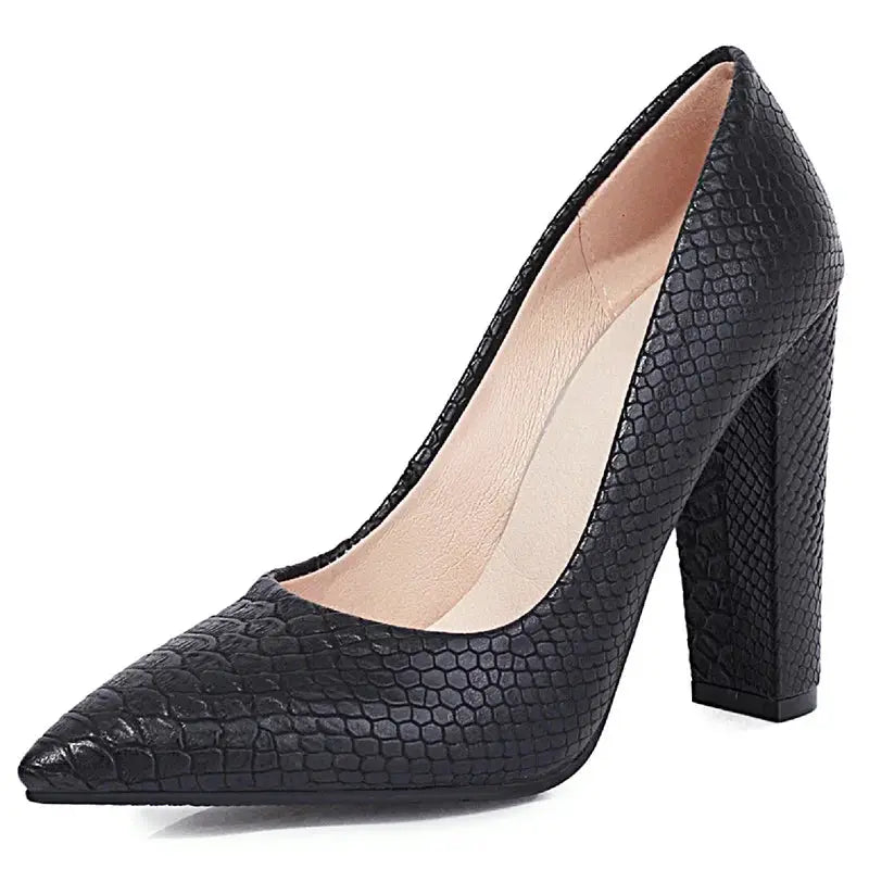 Fashion High Heels Shoes Women Large Size Sexy Animal Print Block Heels Pumps Women Party Office Shoes Dress Pumps Female by All Mart Bristol Ltd