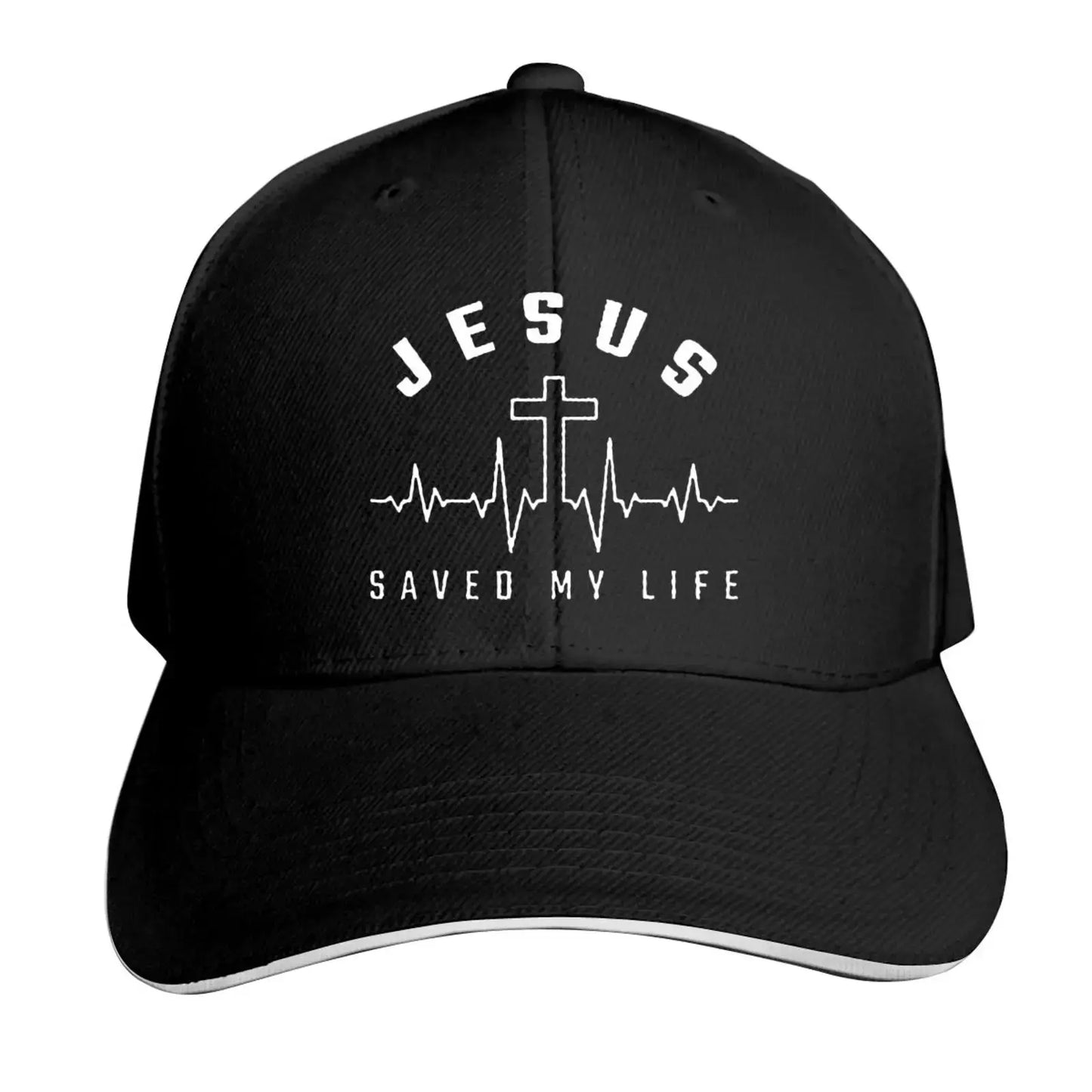 Jesus Saved My Life Hat Christian Baseball Cap Washed Cotton Denim Dad Hat for Men Women by All Mart Bristol Ltd