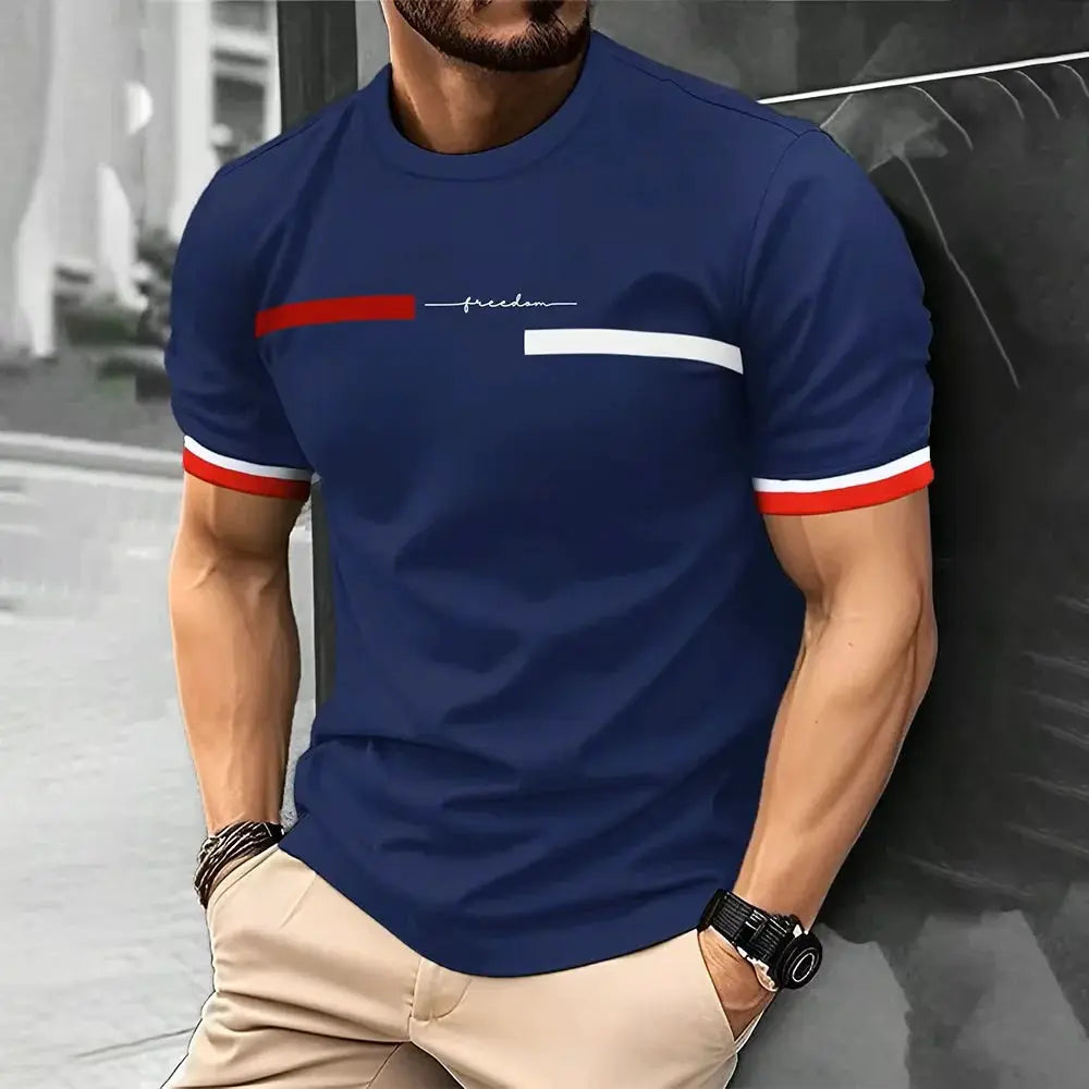 Summer Men's T-shirt Top Casual Loose Fit Oversized T-shirt PARI Letter Pattern Printed Round Neck Short Sleeved Homme Vêtement by All Mart Bristol Ltd