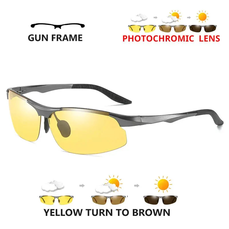 Aluminum Photochromic Polarized Sunglasses Man Driving Sun Glasses Male Outdoor Sport Eyewear Anti-UV oculos de sol masculino by All Mart Bristol Ltd