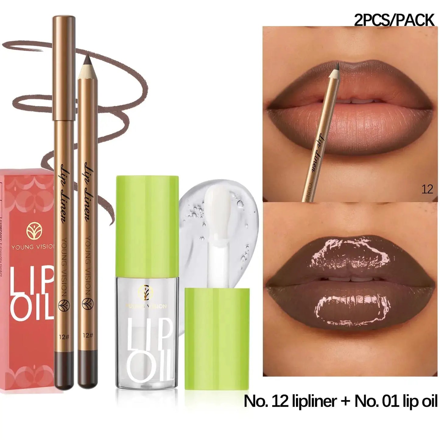 USHAS 12 Color Lip Liner + LIPSTICK Set Easy Coloring Matte Lipstick Long lasting nude red lipstick by All Mart Bristol Ltd