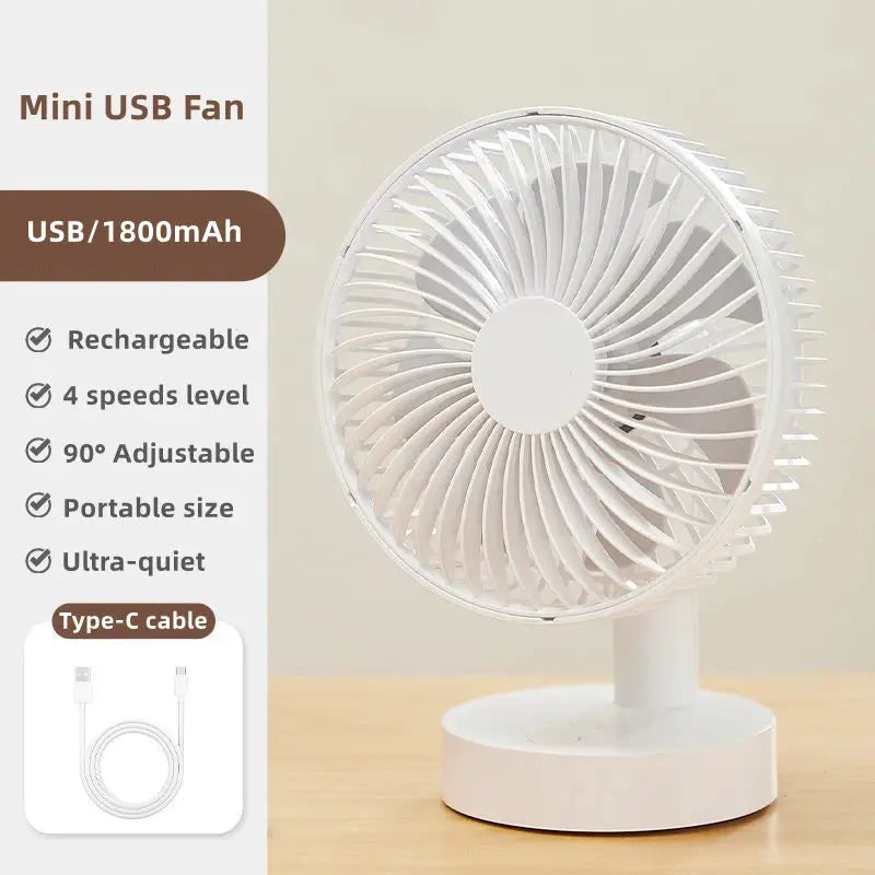 Mini USB Table Fan 4 Speeds Portable Desktop Table Cooling Fan Powered by USB Strong Wind Kipas USB Desk Fan by All Mart Bristol Ltd