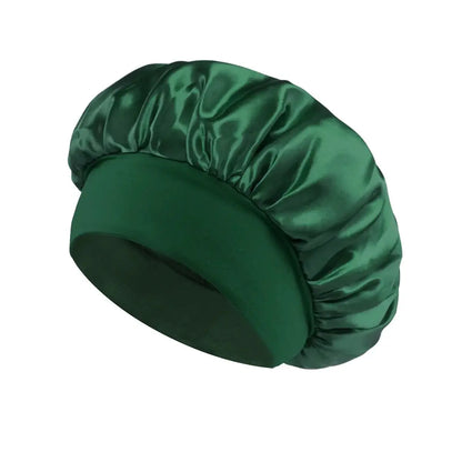 Women Satin Bonnet Hair Bonnet for Sleeping Hair Care Silk Bonnets Solid Wide-brimmed Sleeping Hat with Elastic Soft Band by All Mart Bristol Ltd