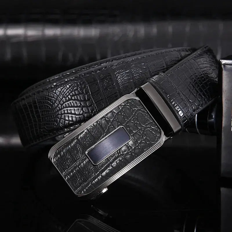 2022 New Luxury Genuine Leather Belt Men's Automatic Buckle Cowhide Leather Belt High-end Youth Business All-match Waistband by All Mart Bristol Ltd