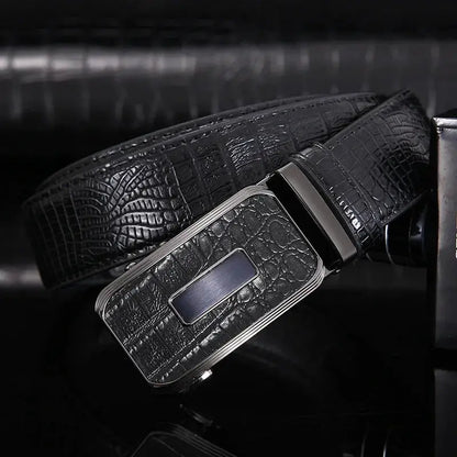 2022 New Luxury Genuine Leather Belt Men's Automatic Buckle Cowhide Leather Belt High-end Youth Business All-match Waistband by All Mart Bristol Ltd