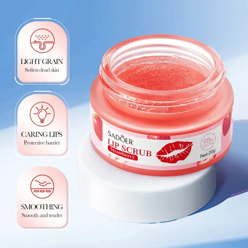 20g Strawberry Lip Scrub Natural Fruits Care Gently Exfoliates Hydrates Diminishes Lip Lines Moisturizing Lip Balm by All Mart Bristol Ltd