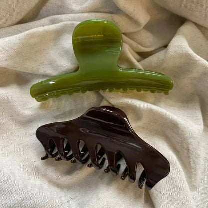 2Pcs French Style Woman Exquisite Green Jelly Arc Shark Hair Claw Clip Barrettes Ponytail Clamp Party Headwear Hair Accessories by All Mart Bristol Ltd