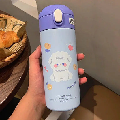 380ML Thermos Vacuum Flask Cute Cartoon 304 Stainless Steel Thermal Water Bottle Insulated Straw Cups Tumbler Drinkware by All Mart Bristol Ltd