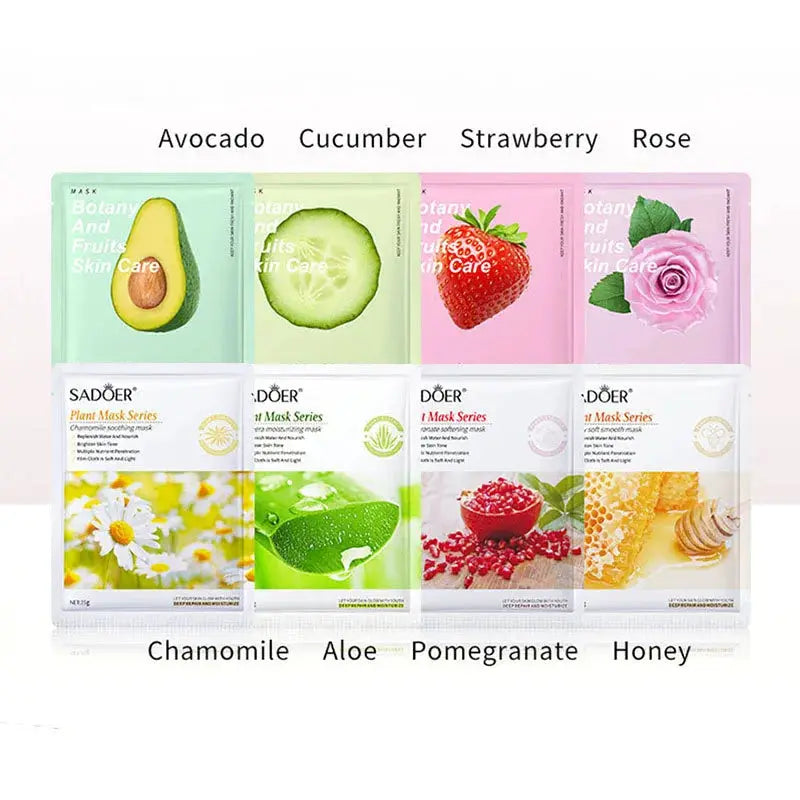 8pcs Natural Plant Face Mask Beauty Skincare Facial Masks Moisturizing Firming Hydrating Facial Mask Face Care Korean Cosmetics by All Mart Bristol Ltd