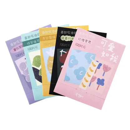 100pcs/set Facial Oil Blotting Paper Matte Face Wipes Oil Control Oil-absorbing Face Cleaning Beauty Makeup Tools Accessories by All Mart Bristol Ltd