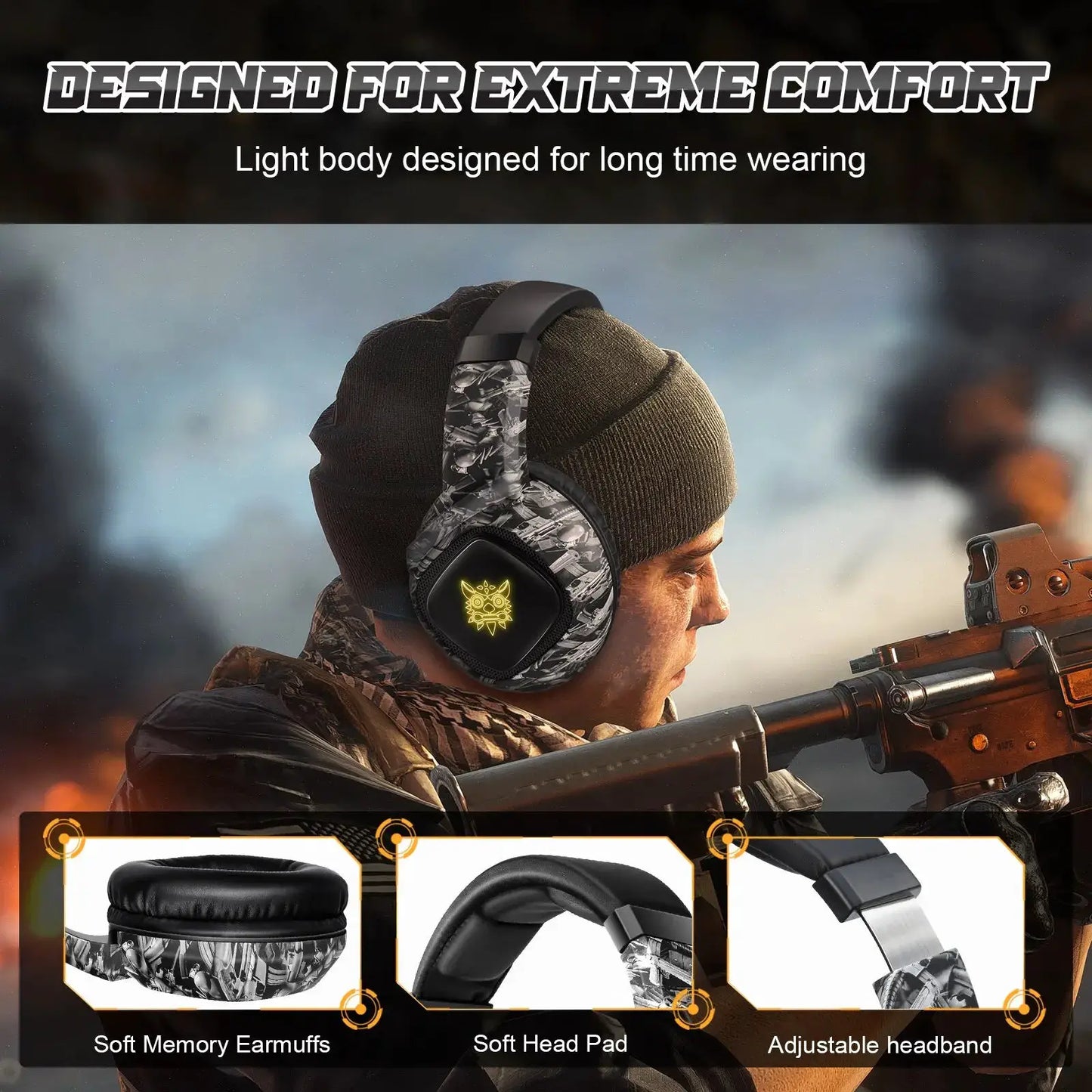 ONIKUMA K19 Gaming Headset Headphones Wired Noise Cancelling Stereo Earphones With Mic by All Mart Bristol Ltd