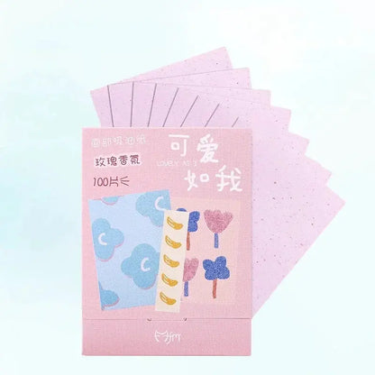 100pcs/set Facial Oil Blotting Paper Matte Face Wipes Oil Control Oil-absorbing Face Cleaning Beauty Makeup Tools Accessories by All Mart Bristol Ltd