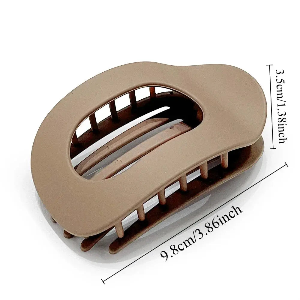 Fashion Oval Hair Claw Clip for Women New Design Leopard Matte Curved Flat Styling Barrettes Acrylic Lying Down Hair Accessories by All Mart Bristol Ltd