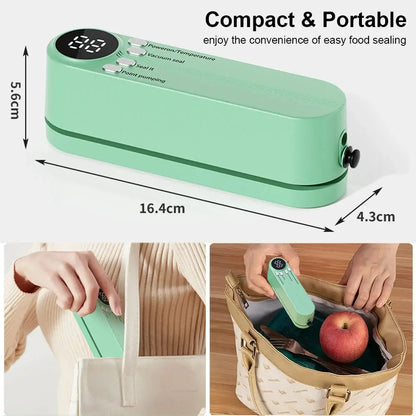 Portable Rechargeable Food Vacuum Sealer with Digital Display by All Mart Bristol Ltd