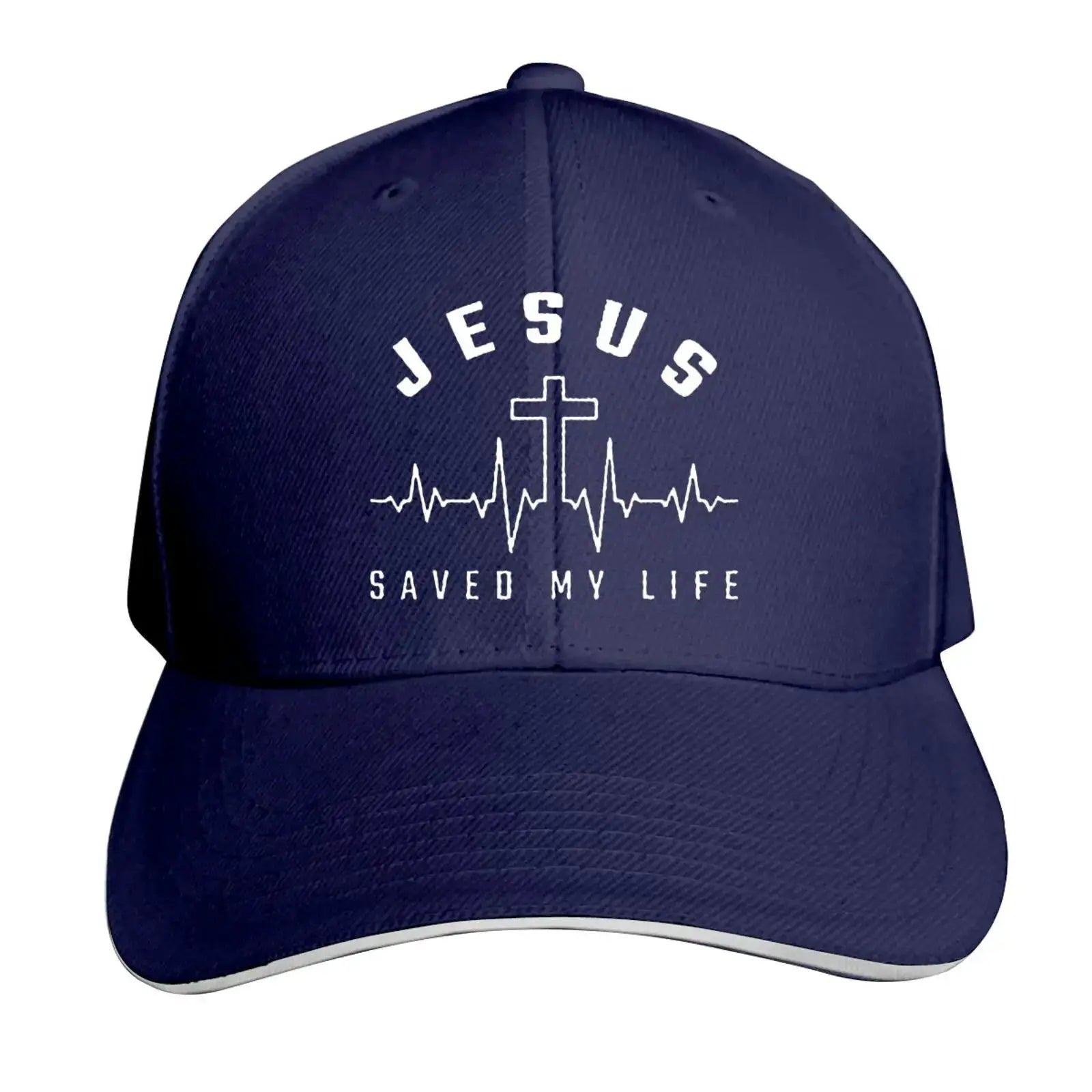 Jesus Saved My Life Hat Christian Baseball Cap Washed Cotton Denim Dad Hat for Men Women by All Mart Bristol Ltd
