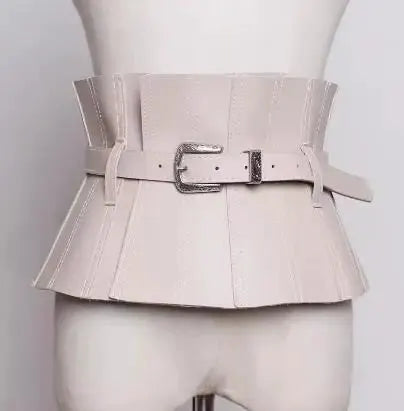 Women's Fashion PU Leather Corset Female Cummerbund Coat Waistband Dress Decration Wide Belt J223 by All Mart Bristol Ltd