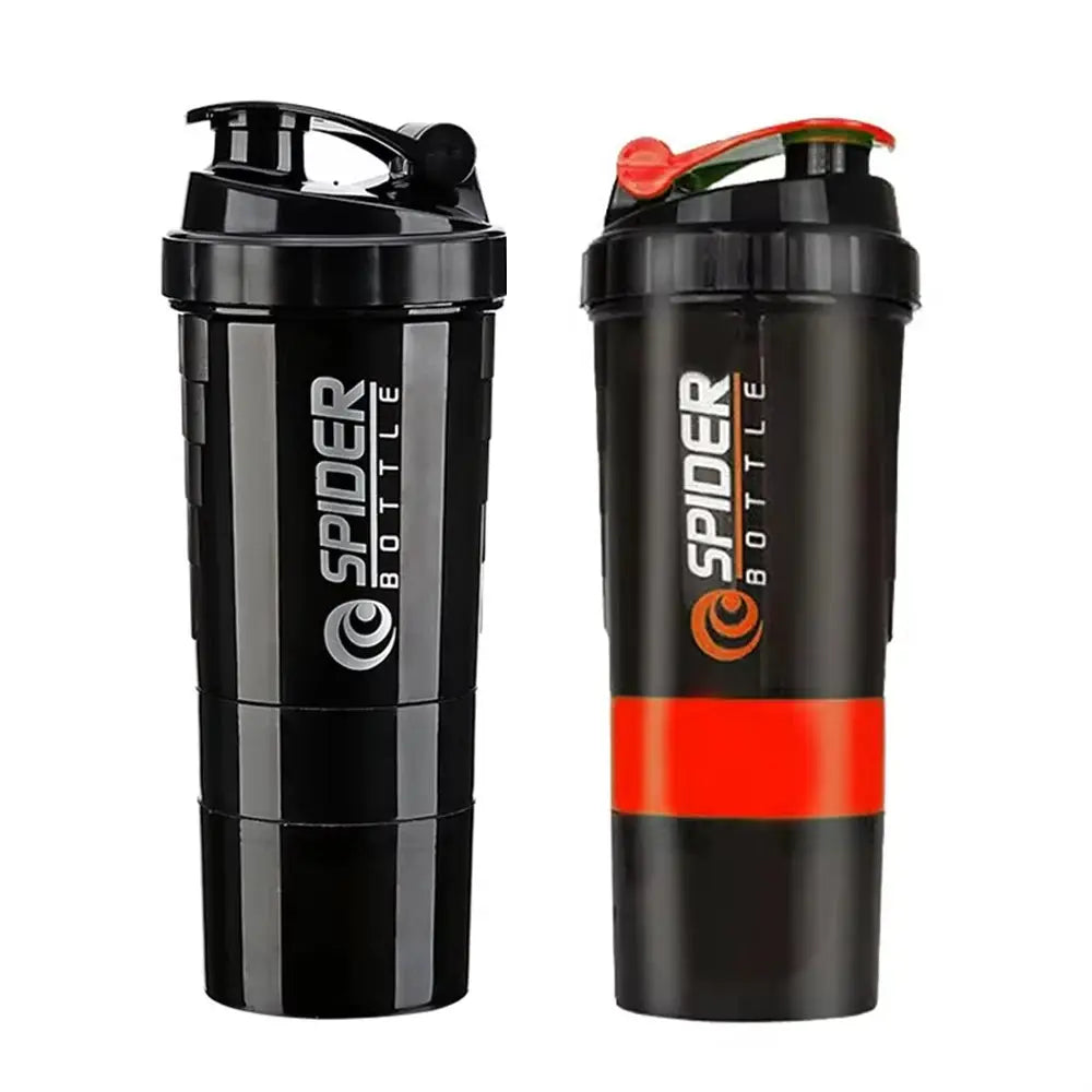 3 Layers Shaker Protein Bottle Powder Shake Cup Water Bottle Plastic Mixing Cup Body Building Exercise Bottle by All Mart Bristol Ltd