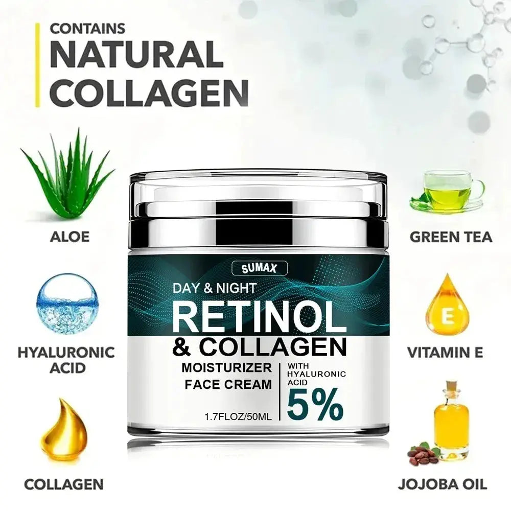50ML Retinol Face Cream Moisturizing Firming Brightening skincare Collagen Hyaluronic Acid Creams Facial Skin Care Products by All Mart Bristol Ltd