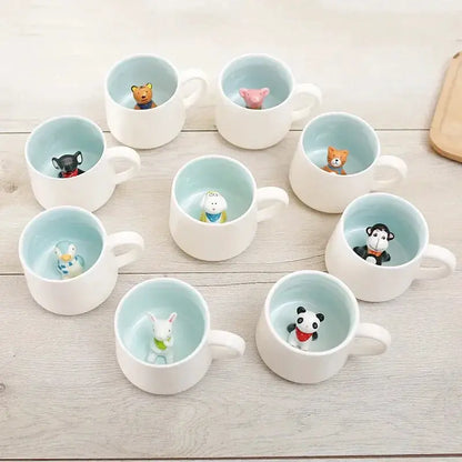 400ML Ceramic Mugs Creative Cute Cartoon Stereo Animal Milk Coffee Cups Couple Cups of Household Drinking Water Supplies by All Mart Bristol Ltd
