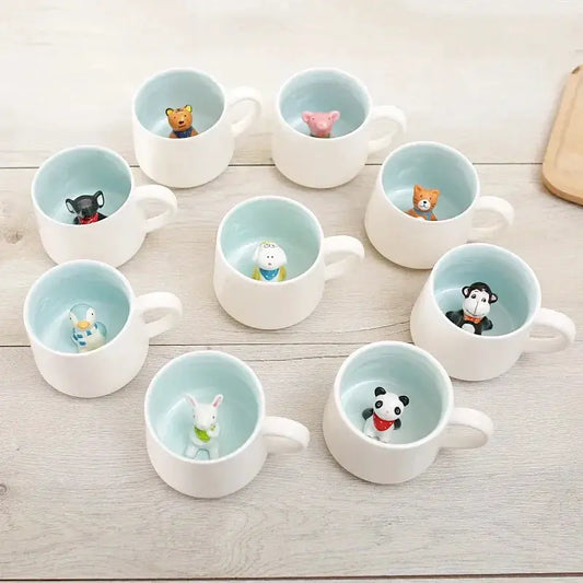 400ML Ceramic Mugs Creative Cute Cartoon Stereo Animal Milk Coffee Cups Couple Cups of Household Drinking Water Supplies by All Mart Bristol Ltd