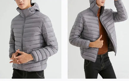 Man 90% Duck Down Hooded Jacket Winter Autumn Coat Men Ultra Light Jackets Warm Outwear Parkas Outdoors Campaign Clothes by All Mart Bristol Ltd
