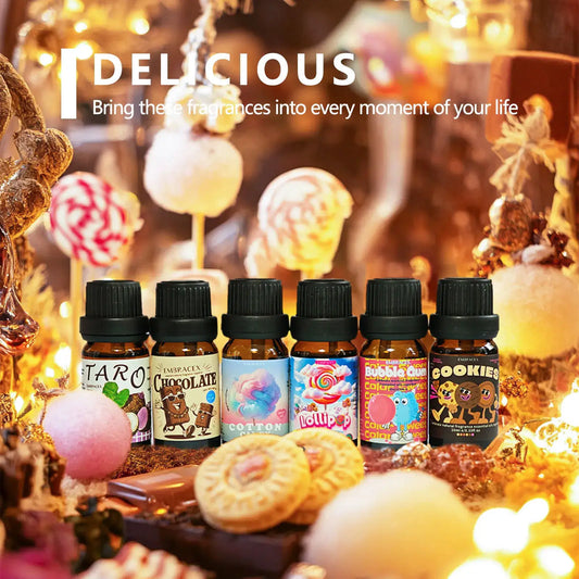 6PC/1PC 10ML Delicious Essential Oils Skincare Women Perfume Chocolate Cookies Lollipop Taro Cotton Candy Bubble Gum Sweet Gift by All Mart Bristol Ltd