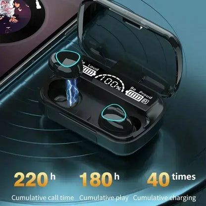 New Bluetooth Earphones Handfree LED Dispay Headphones Bluetooth Music Wireless Earbuds Waterproof Headset For smartphones by All Mart Bristol Ltd
