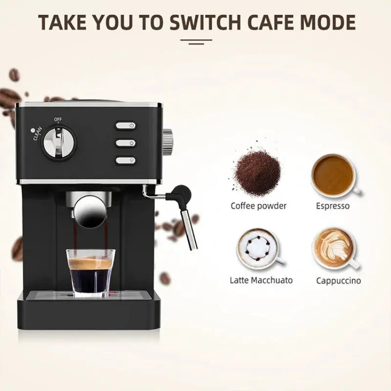 Semi-automatic Espresso Machine with Steam Milk Frother by All Mart Bristol Ltd