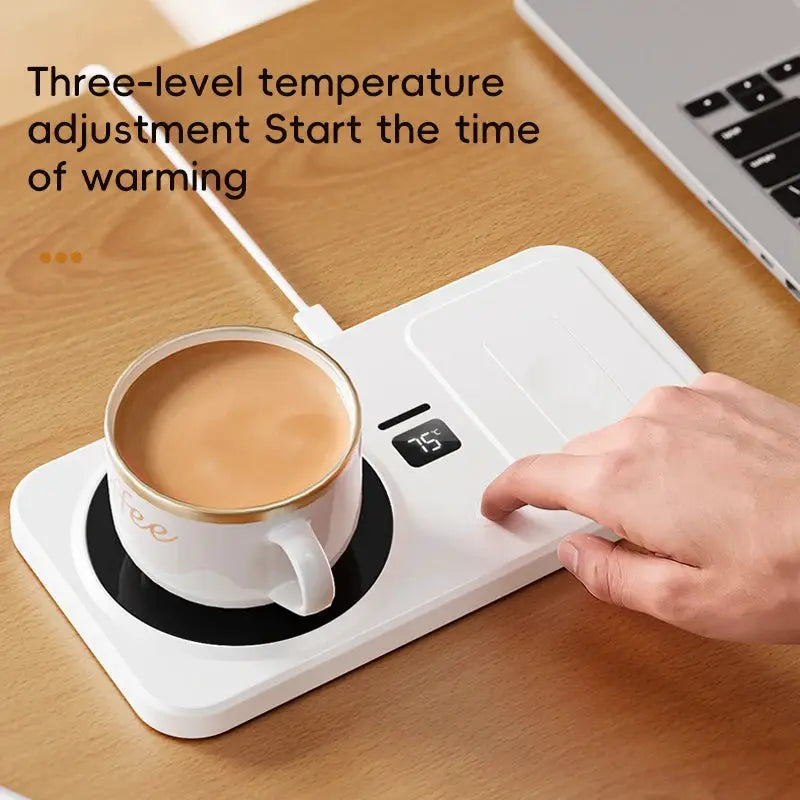 2 in 1 Wireless Charging Thermostatic Coffee Mug Warmer by All Mart Bristol Ltd