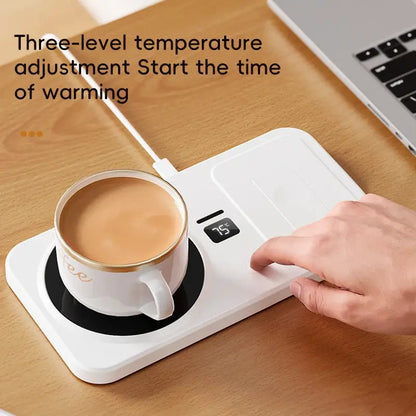 2 in 1 Wireless Charging Thermostatic Coffee Mug Warmer by All Mart Bristol Ltd