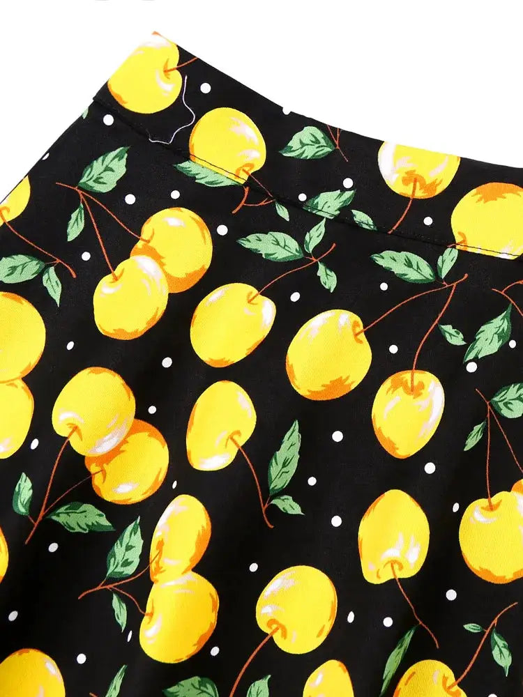 2025 Summer Midi Skirt Runway Vintage Rockabilly Sundress Red Womens Sexy Pinup 50S Cotton Polka Dot Pattern Skater Streetwear by All Mart Bristol Ltd