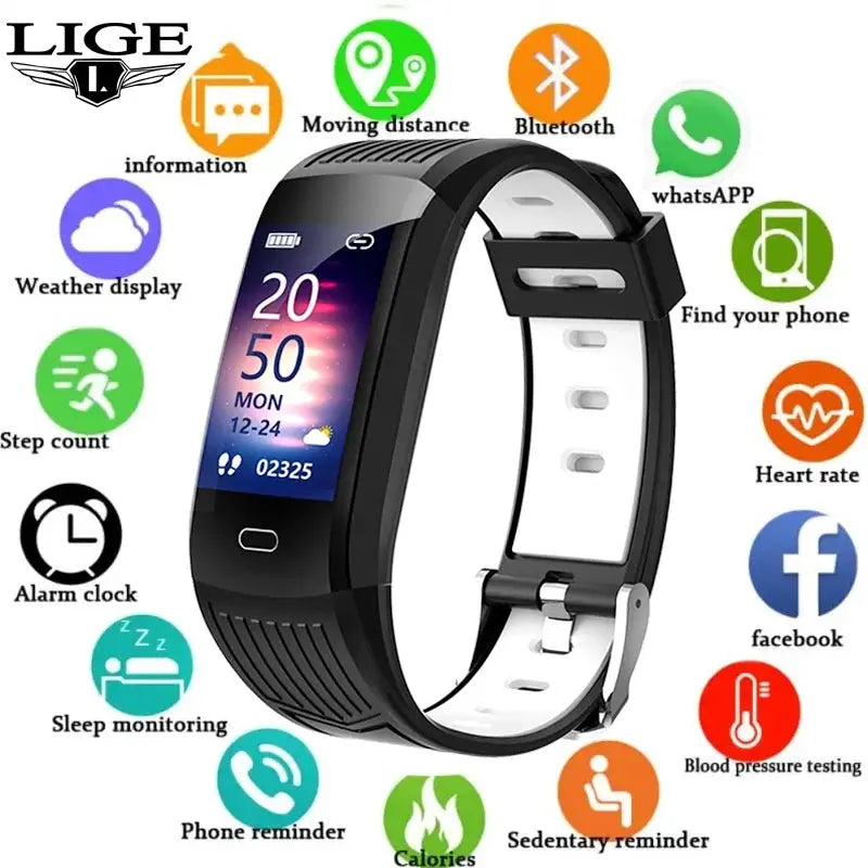 FOXBOX 2025 For All Smartphone Connections Smart Bracelet Fitness Sports Men Woman Band Couple Smartwatch Waterproof Watch LIGE by All Mart Bristol Ltd