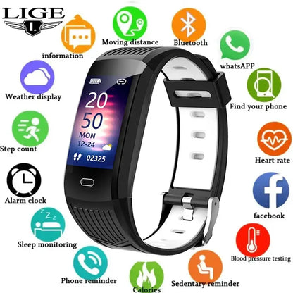 FOXBOX 2025 For All Smartphone Connections Smart Bracelet Fitness Sports Men Woman Band Couple Smartwatch Waterproof Watch LIGE by All Mart Bristol Ltd