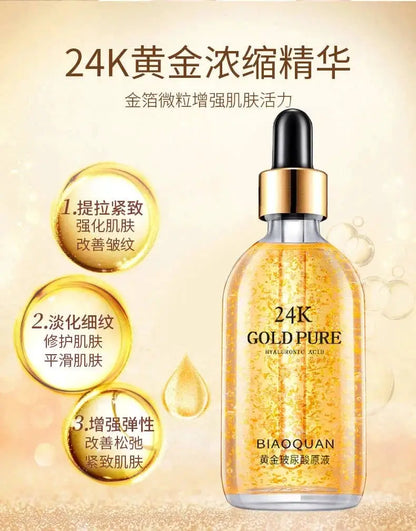 100ml 24k Gold Hyaluronic Acid Nicotinamide Face Serum Anti Aging Facial Lifting Collagen Essence Skin Care Whitening Serum by All Mart Bristol Ltd