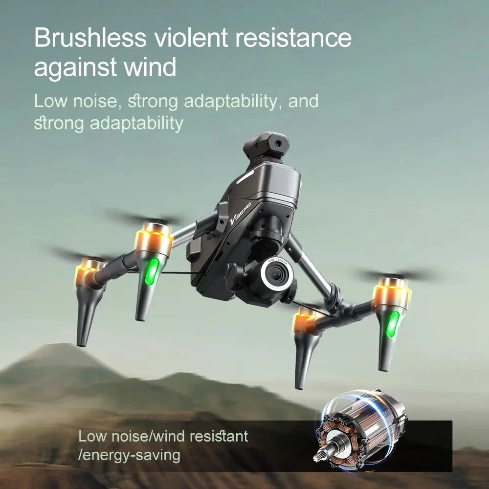 New V196 Drone Brushless 8k HD camera Aerial Drone Optical Flow Obstacle Avoidance Flyer Quadcopter RC Plane Toys by All Mart Bristol Ltd