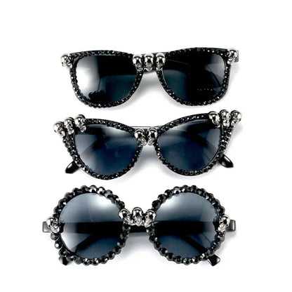 Gothic Skull Sunglasses Halloween Christmas Cat Eye Crystal Punk Sun Glasses by All Mart Bristol Ltd