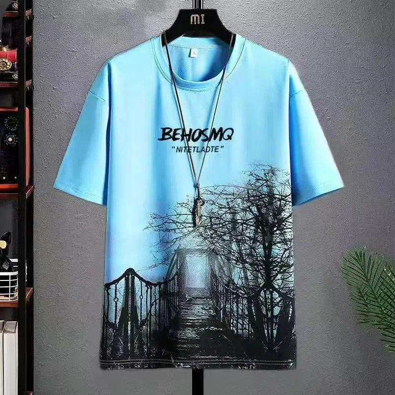 T-shirt for Men Hoodies Summer Men Clothing Cartoon Casual Harajuku Streetwear Print Hooded Top Short Sleeve Sweatshirts Men by All Mart Bristol Ltd