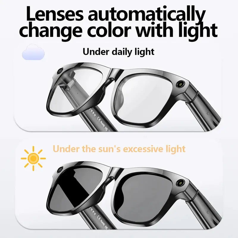 2026 4K HD Color Changing AI Smart Glasses Chat GPT 100MP Camera Bluetooth Call Voice Assistant Control Smart Glasses 2026 New by All Mart Bristol Ltd