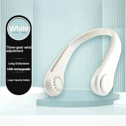 Portable Bladeless Neck Fan Rechargeable 3 Speed Cooling by All Mart Bristol Ltd