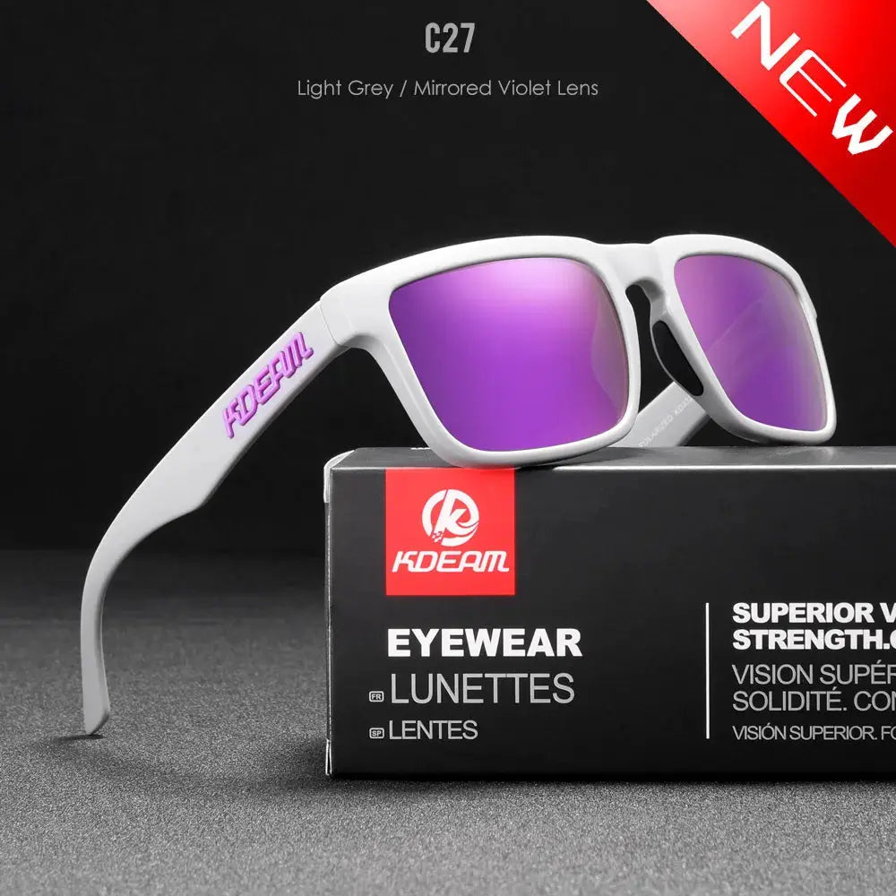 KDEAM 2022 Square Men's Polarized Sunglasses Outdoors Lifestyle Coating Sun Glasses New Matching Colors With Box by All Mart Bristol Ltd