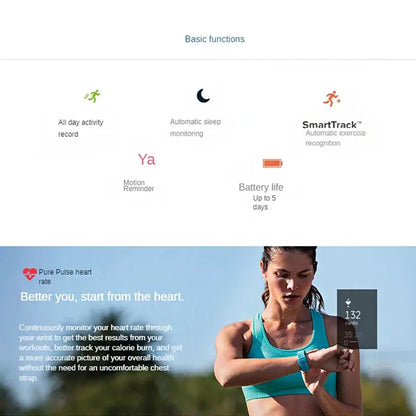 Fitbit Charge 2 smart wristband heart rate monitoring exercise pedometer fitness sleep call notification GPS IOS Android by All Mart Bristol Ltd
