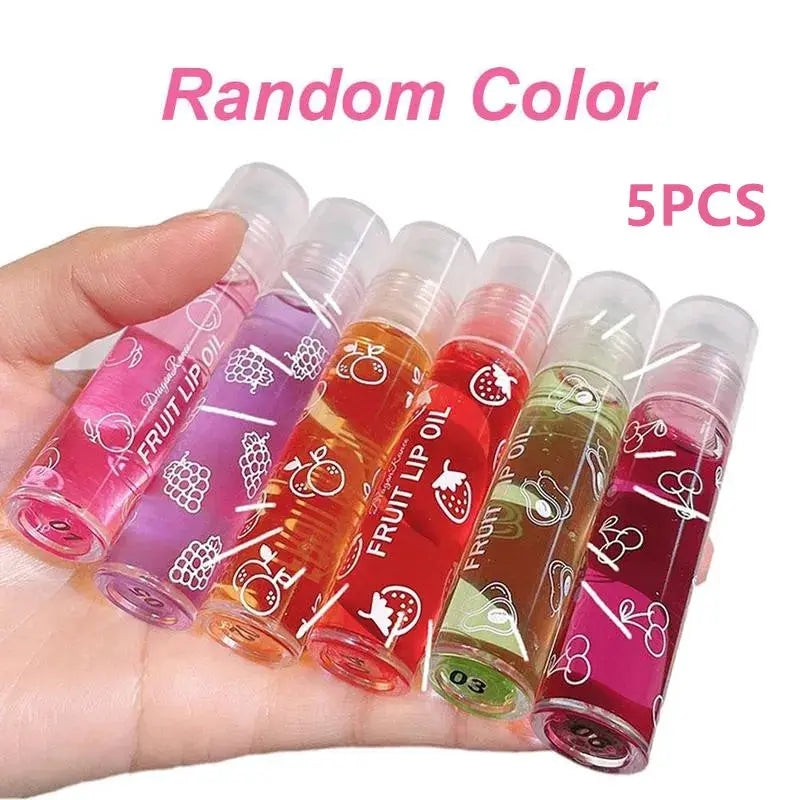 6 Colors Roll-on Fruit Essence Lip Balm Lip Oil Lip Moisturizing Mirror Primer Lip Lipstick Hydrating random Gloss Transparent by All Mart Bristol Ltd