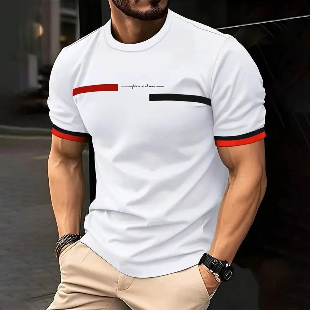 Summer Men's T-shirt Top Casual Loose Fit Oversized T-shirt PARI Letter Pattern Printed Round Neck Short Sleeved Homme Vêtement by All Mart Bristol Ltd