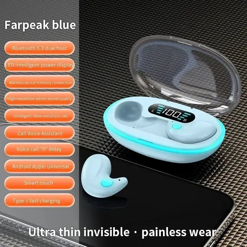 X55 Mini Wireless Earphones Bluetooth Headphones Noise Reduction Sport Game Sleep Bluetooth 50 Earbuds HIFI Stereo Music Headset by All Mart Bristol Ltd