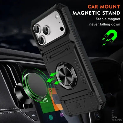 Case For iPhone 17 16 15 14 13 Pro Max Plus 17 Air Magnetic Rotated Ring Kickstand Heavy Duty Drop Protection Wallet Armor Cover by All Mart Bristol Ltd