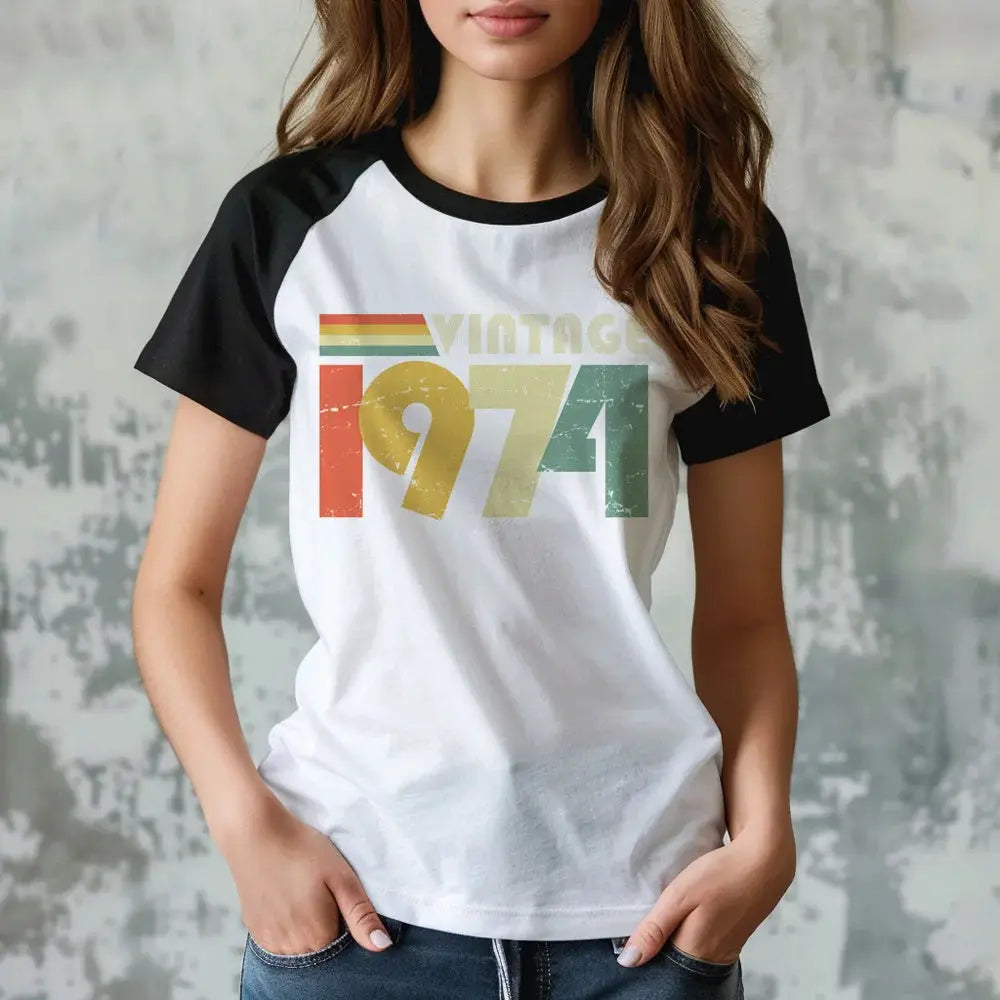 1974 tshirt women Y2K t shirt girl funny clothing by All Mart Bristol Ltd