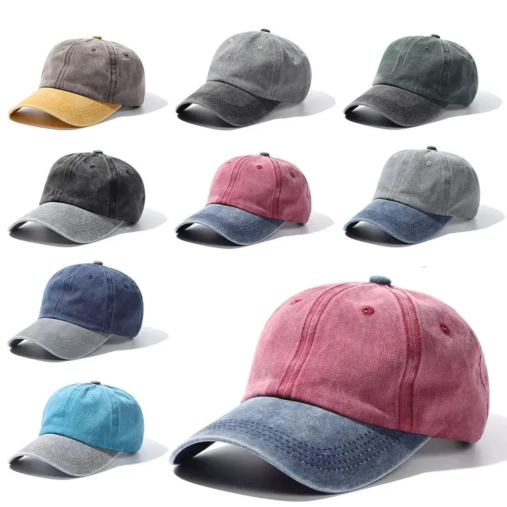 Fashion WASHED DENIM Baseball Cap Men Women Distressed Faded Caps Sunscreen Hats Adjustable Baseball Hats Outdoor Sports Hats by All Mart Bristol Ltd